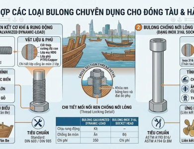 Bulong Chuyện Dùng Cho Ngành Đóng Tàu Thuyền,Hàng Hải Biển Bulong Bu Inox 316,Bu lông Inox 304